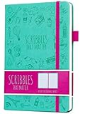 Scribbles That Matter (Iconic version) Dotted Journal Notebook Diary A5 - Elastic Band - Beautiful Designer Cover - Premium Thick Paper (Mint)