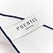 3-Pk Pocket Square Set 100% Cotton, White, Navy Blue, Gray Borders Gift-Boxed