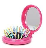 LOUISE MAELYS 1Pcs Folding Mini Pocket Hair Comb with Mirror Travel Set Gift Idea