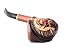 Pear Wood Hand Carved Tobacco Smoking Pipe Ship + Pouch