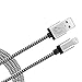 iPhone 7 Charger, Cambond 6.6ft Nylon Braided 8 Pin Lightning to USB Cable for iPhone 7 / 7 plus, iPhone 6s / 6s Plus / 6 / 6 Plus / 5s / 5c / 5, iPad Air, Mini , iPad Pro, iPad 4th, iPod 7 ( Silver )
