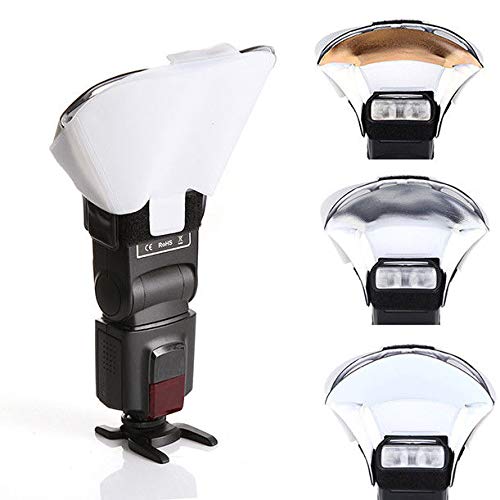 Universal Flash Diffuser Softbox with 3 Colors Silver Gold White Reflector for Canon Nikon Minolta YongNuo Sony Olympus Speedlite Speedlight