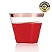 Premium 100 Rose gold cocktail glasses rose gold rimmed plastic cups