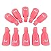HiMo 10PC Plastic Acrylic Nail Art Soak Off Cap Clip UV Gel Polish Remover Wrap Tool Pink