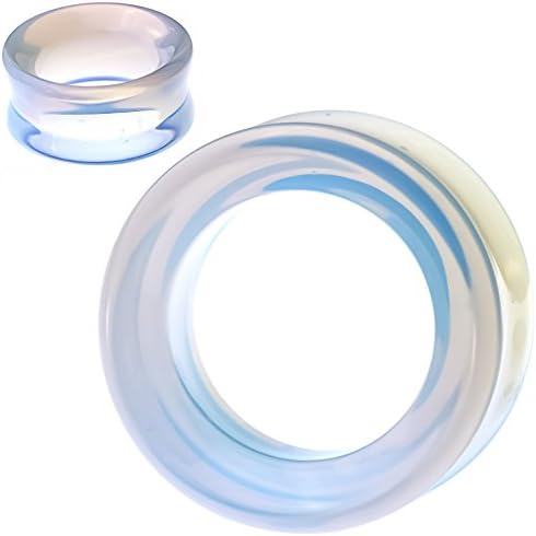 soscene Hollow Tunnels Opalite Organic Stone Ear Plugs Gauges Sold in Pairs