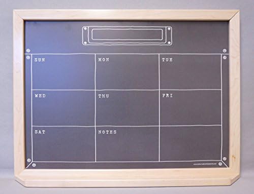Black "Industrial Chalkboard" Custom Dry Erase Wall Calendar / Framed Meal Planner Whiteboard