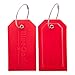 BlueCosto 5x Luggage Tags Suitcase Tag Travel Bag Labels w/Privacy Cover - Red