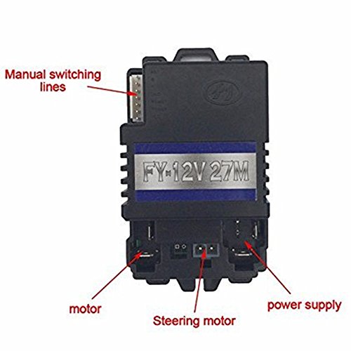 jiaruixin 12V 27M Remote Control Receiver Kit Remote Controller Control Box Accessories for Kids Car Children Electric Ride On Toys Replacement Parts - Thumbnail 2