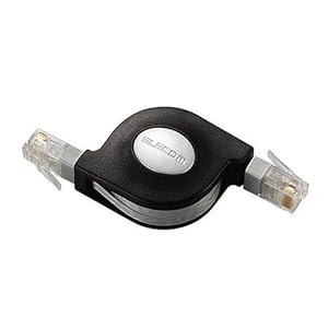 ELECOM LANケーブル CAT6準拠 Gigabit 携帯巻き取り式 1.5m LD-MCTG/BK