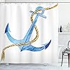 Ambesonne Anchor Shower Curtain, Watercolor Beach Things Coastal Design Ocean Adventure Journey, Cloth Fabric Bathroom… 41%2BzGemcSzL. SS100