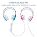 Wired Volume Limited Kids Headphones with Microphone and Music Sharing for Boys Girls Children by Agolds (Blue)