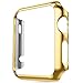Apple Watch Case,biaoge Super Thin Pc Plated Plating Protective Bumper Case for Apple Watch 42mm (Pc Case Gold 38mm)