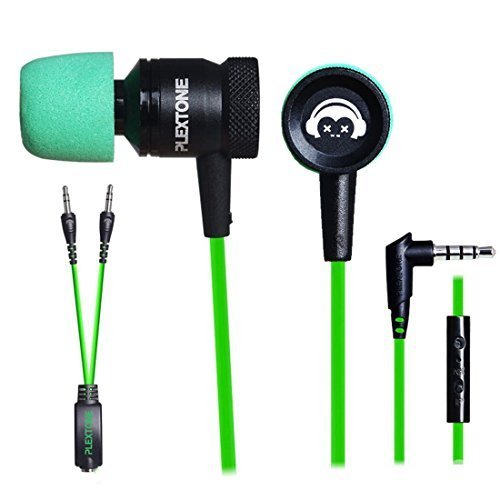 GranVela G10 In-ear Noise-isolating Hammering Gaming Bass Earphones (Green)