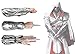 Acrim Toys Assassins Creed Brotherhood Hidden Blade Gauntlet Vambrace Cosplay Replica Halloween Play Game Fun Silver