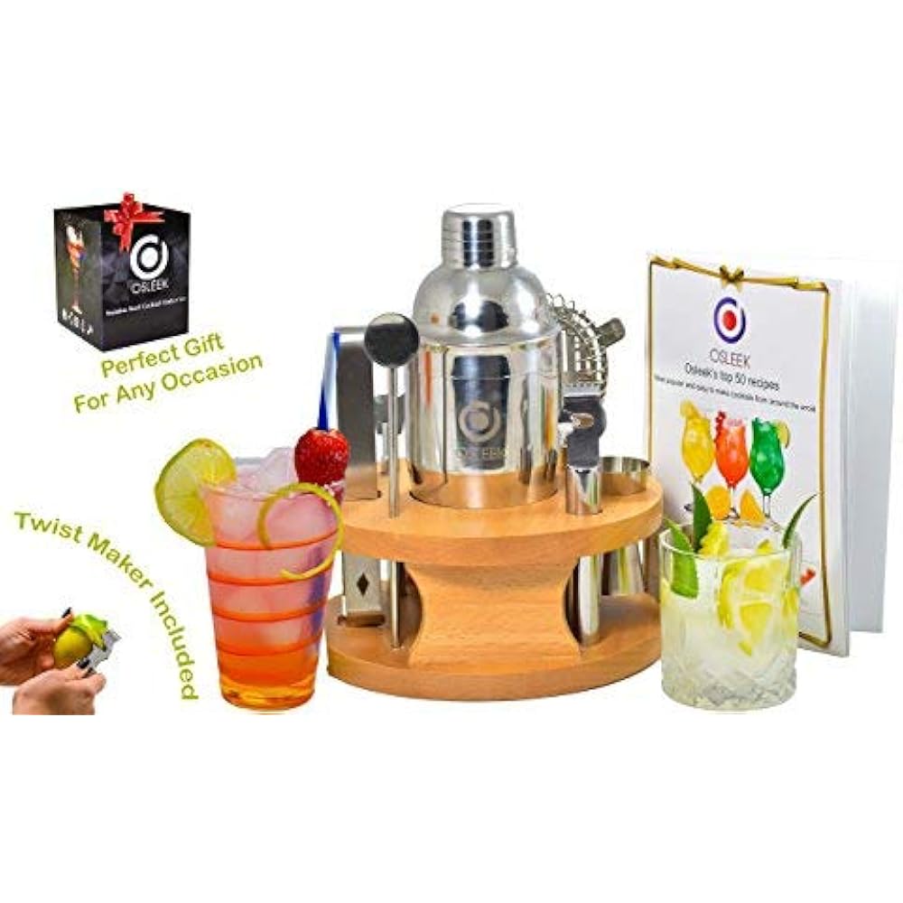 Cocktail Shakers Shaker 8 Piece Set Complete Bartender Tool Kit 24oz