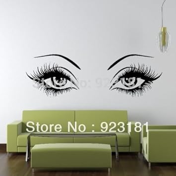 Grand Yeux Femme Sexy Et Girly Cils Mur Art Autocollants En - 