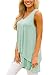 Alvaq Women's Loose Sleeveless Tank Tops Ruffle Hem Tunic Plus Size Green