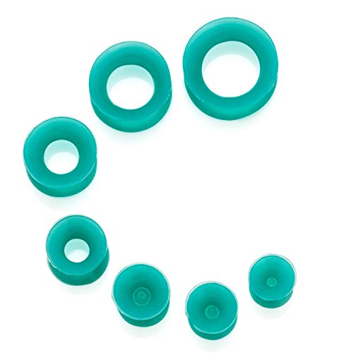 JDXN Acrylic Ear Stretching Kit Tapers Plugs Silicone Tunnels Gauges Expander 14G-00G Jewelry 50 Pieces Set (Light Blue) - Thumbnail 3