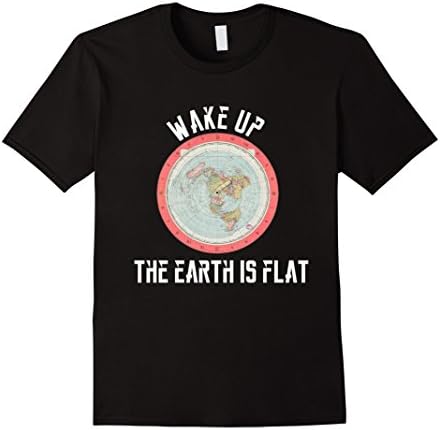 Mens Wake Up - The Earth is Flat - Gleason Style Medium Black