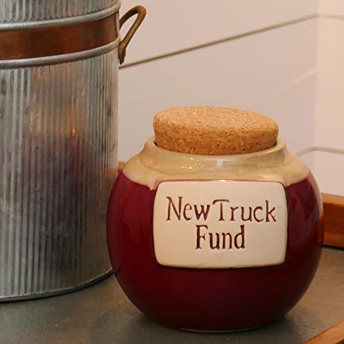 Tumbleweed Cottage Creek Gifts for Men New Truck Fund Ceramic Piggy Bank/Truck Coin Bank Round Jar [White] - Thumbnail 6