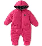 Calvin Klein Baby Girls' Hooded Quilted Pram, Hot Pink, 3-6 Months