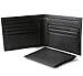 Alpine Swiss Men's Leather Bifold Wallet Removable Flip Up ID Window, Black, One Size