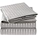 Mellanni Striped Bed Sheet Set - Brushed Microfiber 1800 Bedding - Wrinkle, Fade, Stain Resistant - 4 Piece (Full, Gray/Silver) primary