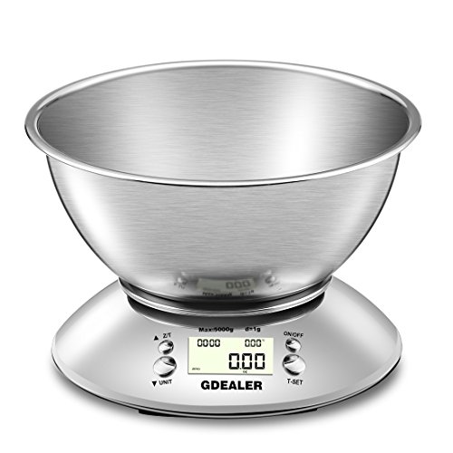 Gdealer digital kitchen scale 11lb/5kg accuracy food scale multif…