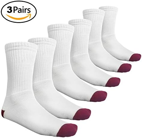 Crew Tennis Socks White Thick Shock Absorbing, Element, 3 Pairs