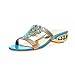 Latasa Women's Fashion Chic Tank-shaped Heel Rhinestones Open-toe Slides Sandals