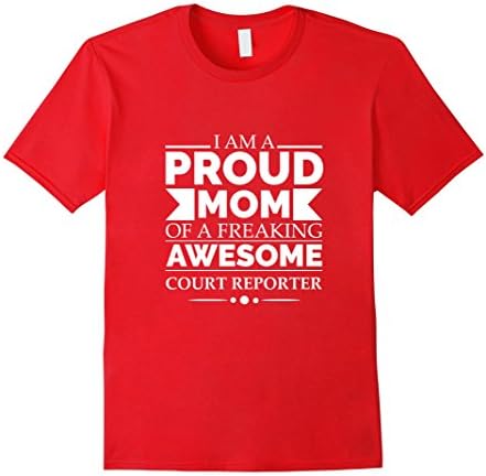 Mens Proud Mom of a Awesome Court Reporter T-shirt Mother's Day 3XL Red