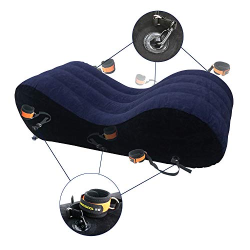 DACHMA Inflatable Sex Position Sofa - Sex Furniture Sex Bed Sofa Pump Handcuffs & Leg Cuffs Yoga Chaise Lounge Relax Chair Chaise Lounge Air Sofa Portable Inflatable Lounger Couples