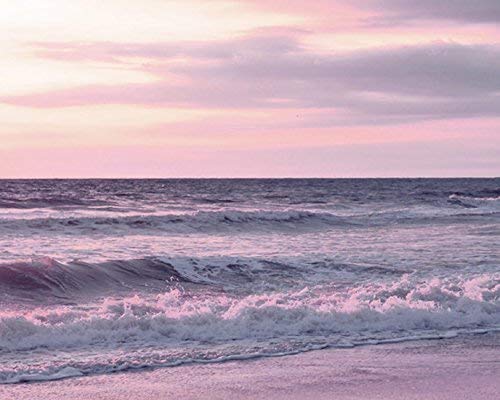 Amazon.com: Pink Lavender Sunset Photography, Calming Ocean Art Print