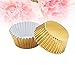 ULTNICE 100pcs Gold Foil Cupcake Liners Aluminum Thickened Baking Muffin Paper Cups Cases (Golden)
