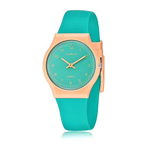 Kids Watch Women Boys Girls Watch with Japanese Analog Quartz Movement Sports Children Teen 30M Waterproof Watch Silicone Rubber Band Watch Gift(Green)