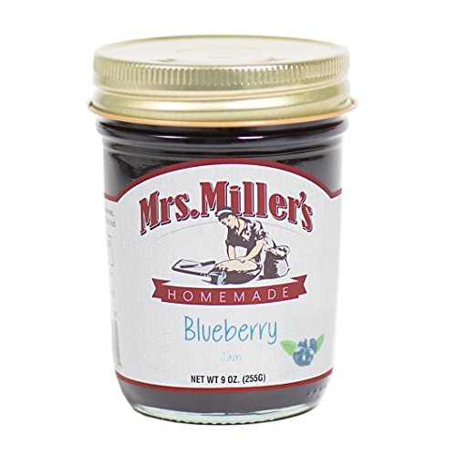Mrs. Miller's Amish Homemade Quince Jelly, Strawberry Jam, Red Raspberry Jam, Blueberry Jam, Boysenberry Jam & Elderberry Jelly Variety Pack (One of Each) 8 oz/226g - Pack of 6 (Boxed) - Thumbnail 4