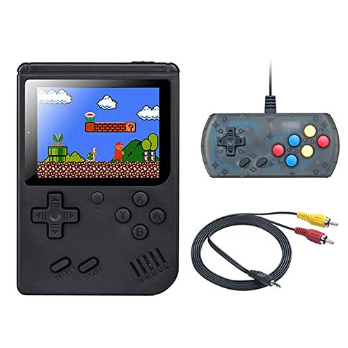 wanjiaxinhui Handheld Game Console, Retro FC Game Console, Portable Video Game Console for Connecting TV and Two Players with 3 Inch LCD Screen 168 Classic Games (Black)