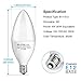 SHINE HAI Candelabra LED Bulbs 40W Equivalent,3000K Warm White Decorative Candle Light Bulb E12 Base, Non-Dimmable Chandelier B11 LED Light Bulbs, Pack of 12
