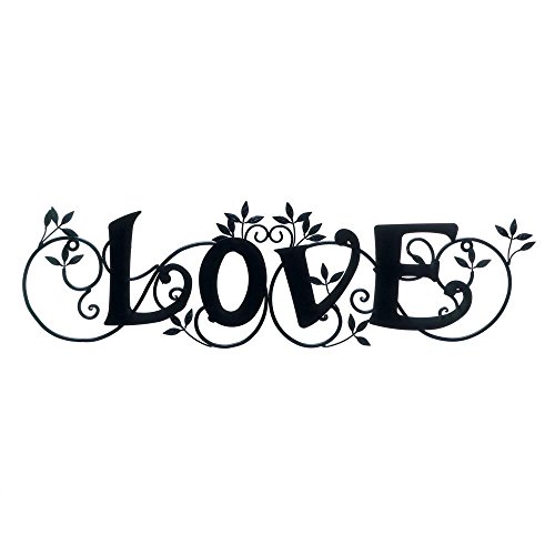 Accent Plus Black Iron Scrolled Love Wall Plaque