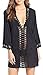 Chalier Womens Floral Lace Swim Cover up Swimwear Bikini Cover-up Beach Dress,Black,Medium