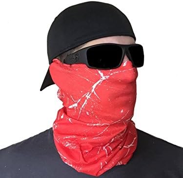 GETTAC BANDZ - Protects Against Sun, Wind or Cold - Good for Men and Women - Sun Mask, Neck Gaiter, Face Mask, Multi functional, Magic Headwear, Face Wrao (Red Marble)