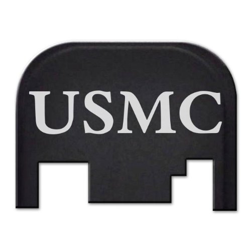 BASTION Laser Engraved Rear Cover Slide Back Plate For Glock 17 19 21 22 23 24 26 27 29 30 31 32 33 34 35 36 37 38 39 40 41 Gen 1-4 Butt plate, Does not fit Glock 42 & 43 Models - USMC