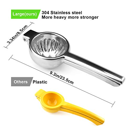Large Lemon Squeezer Bowl,Lime Hand Manual Juicer 304 Stainless Steel With Premium Quality,Heavy Duty Solid Metal Handheld Lime Lemon Squeezer, Manual Citrus Press Juicer