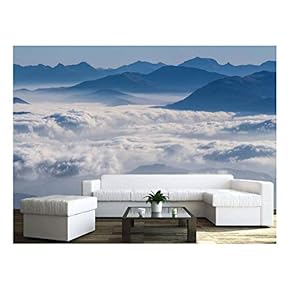 The Sea of Cloud and Mountains - Removable Wall Mural | Self-Adhesive Large Wallpaper - 66x96 inches
