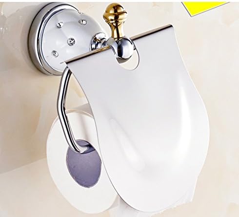 vintage Golden toilet paper holder/Blue and white porcelain and stainless steel Towel rack/Toilet roll holder/Toilet toilet paper holder-C