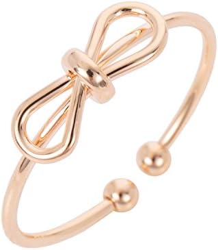 WeiVan Rose Gold Bowknot Ring Tiny Tie the Knot Adjustable Stacking Ring Infinity Love Jewelry