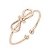 WeiVan Rose Gold Bowknot Ring Tiny Tie the Knot Adjustable Stacking Ring Infinity Love Jewelry
