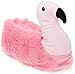 Silver Lilly Flamingo Slippers - Plush Animal Slippers w/Memory Foam Support by