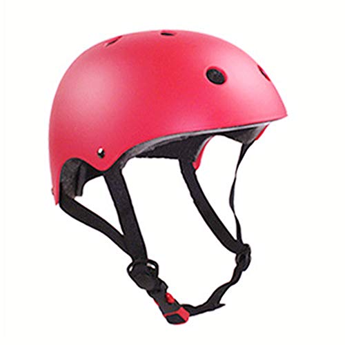 CCTRO Skateboard Helmet, Adjustable Impact Resistance Ventilation Bike Skating Scooter Helmet for Cycling Skateboarding Scooter Roller Skate Inline Skating Rock Climbing (Medium-Red)