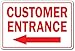 Customer Entrance Left Arrow Novelty Sign | Indoor/Outdoor | Funny Home Décor For Garages, Living Rooms, Bedroom, Offices | SignMission Office Entry Patron Building Parking Sign Wall Plaque Decoration